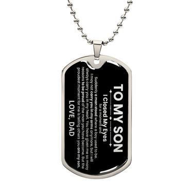 Son Love Dad Dog Tag Necklace (Black Design) - Love You This Much